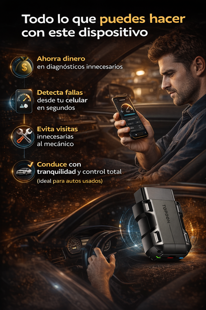 TOPDON CarPal ™ - escáner Bluetooth automotriz para celular