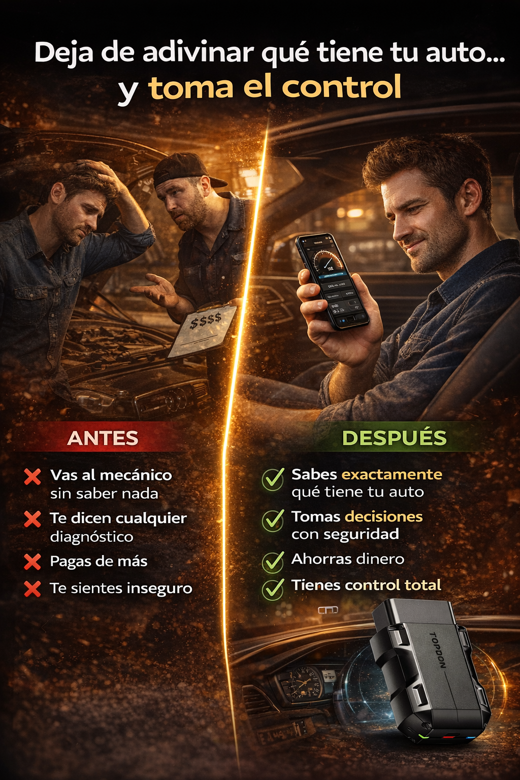 TOPDON CarPal ™ - escáner Bluetooth automotriz para celular