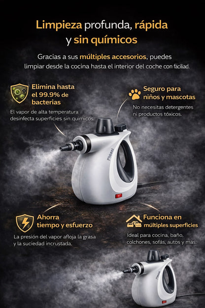 Phueut ™ - Limpiador a vapor portátil presurizado multiusos