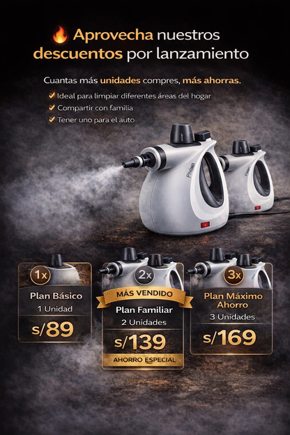 Phueut ™ - Limpiador a vapor portátil presurizado multiusos